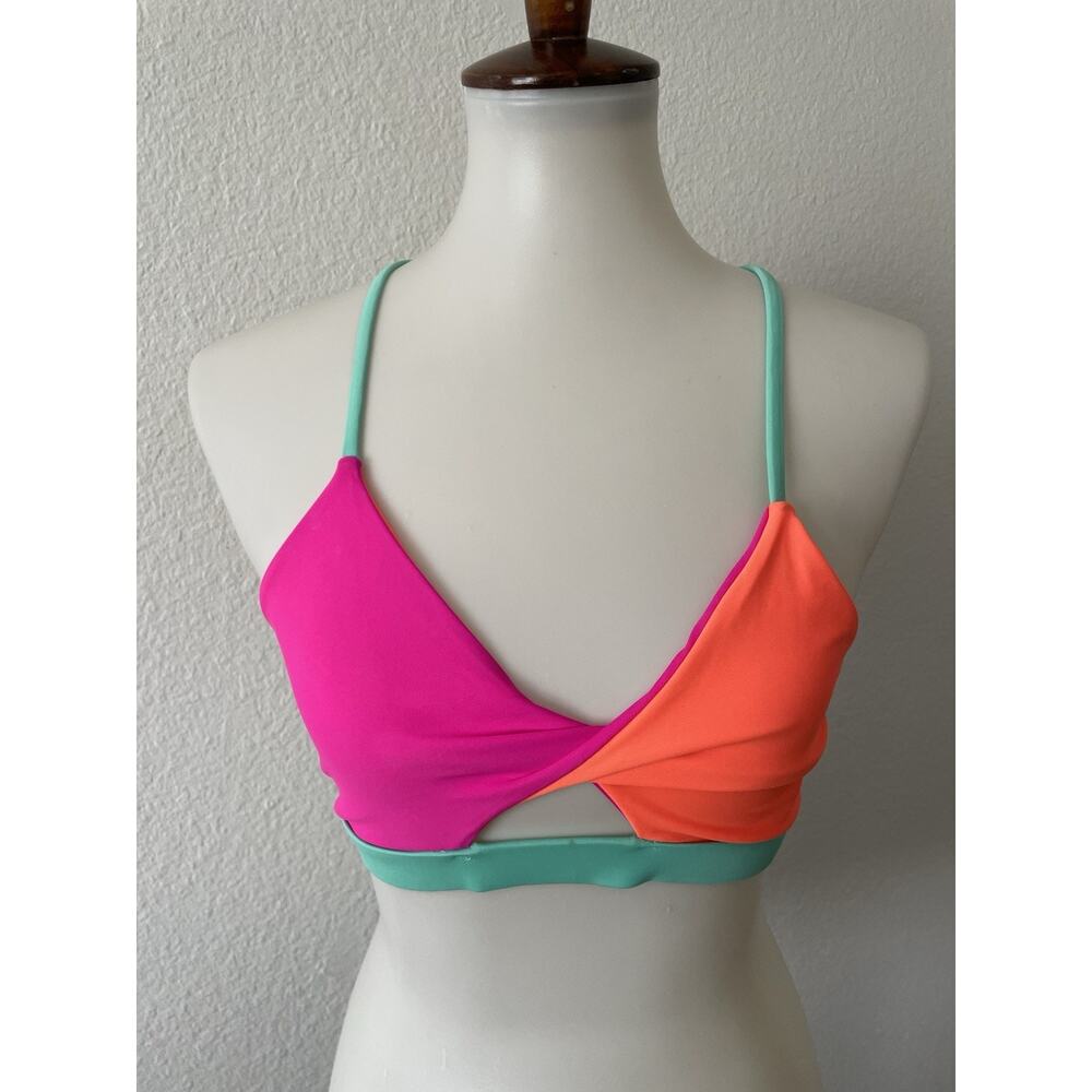 Popvil Swim Bikini Top Multicolor Colorblock Swimwear Beach Summer